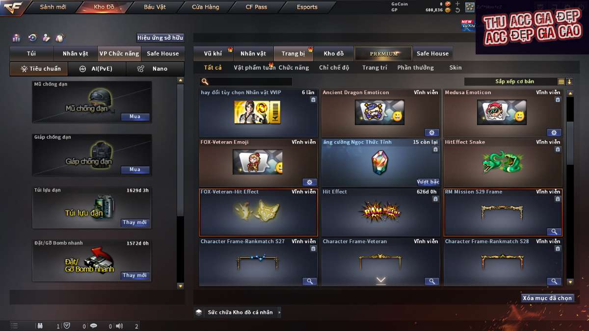 shop acc cf uy tin gia re